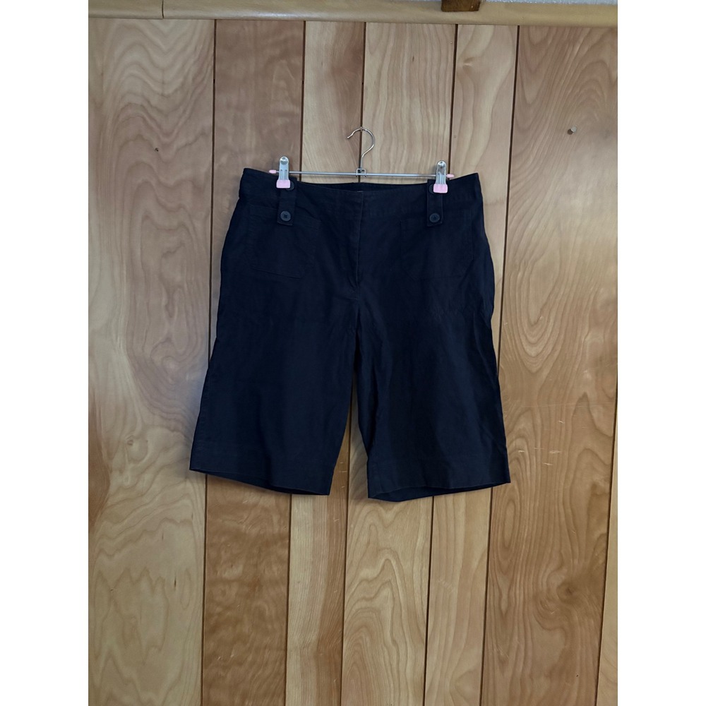 Cato Womens Navy Blue Bermuda Shorts Size 8 Cotton Blend Flat Front Pockets